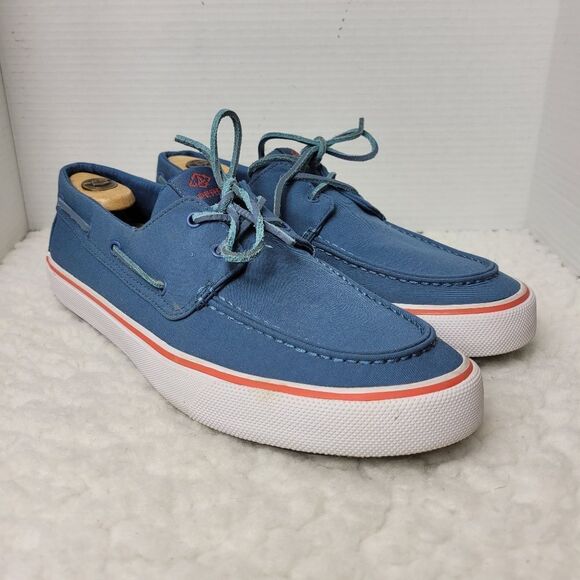 Sperry Bahama II Mens Boat Shoes Size 12 Blue Canvas Slip On Lace Up STS23978 - Picture 1 of 10
